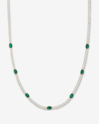 The Maven Tennis Necklace - Gold|Emerald
