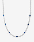 The Maven Tennis Necklace 3mm - Silver|Blue Sapphire