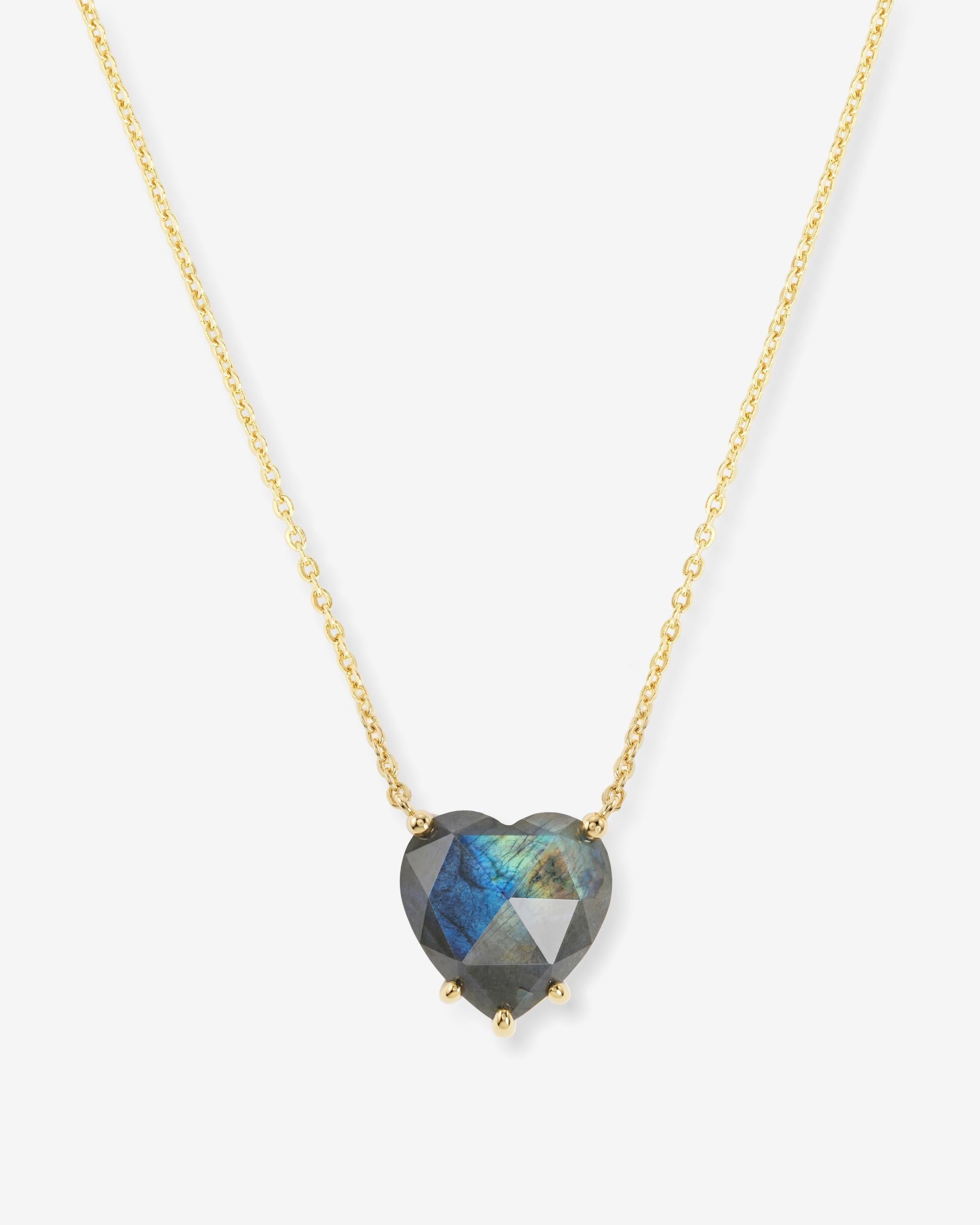 The Allison Heart Necklace - Gold|Labradorite – Melinda Maria Jewelry