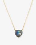 The Allison Heart Necklace - Gold|Labradorite