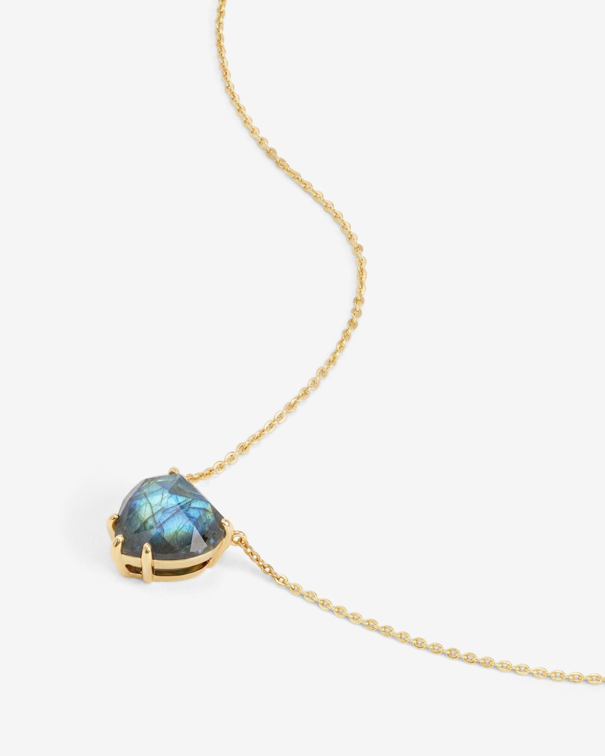 The Allison Heart Necklace - Gold|Labradorite