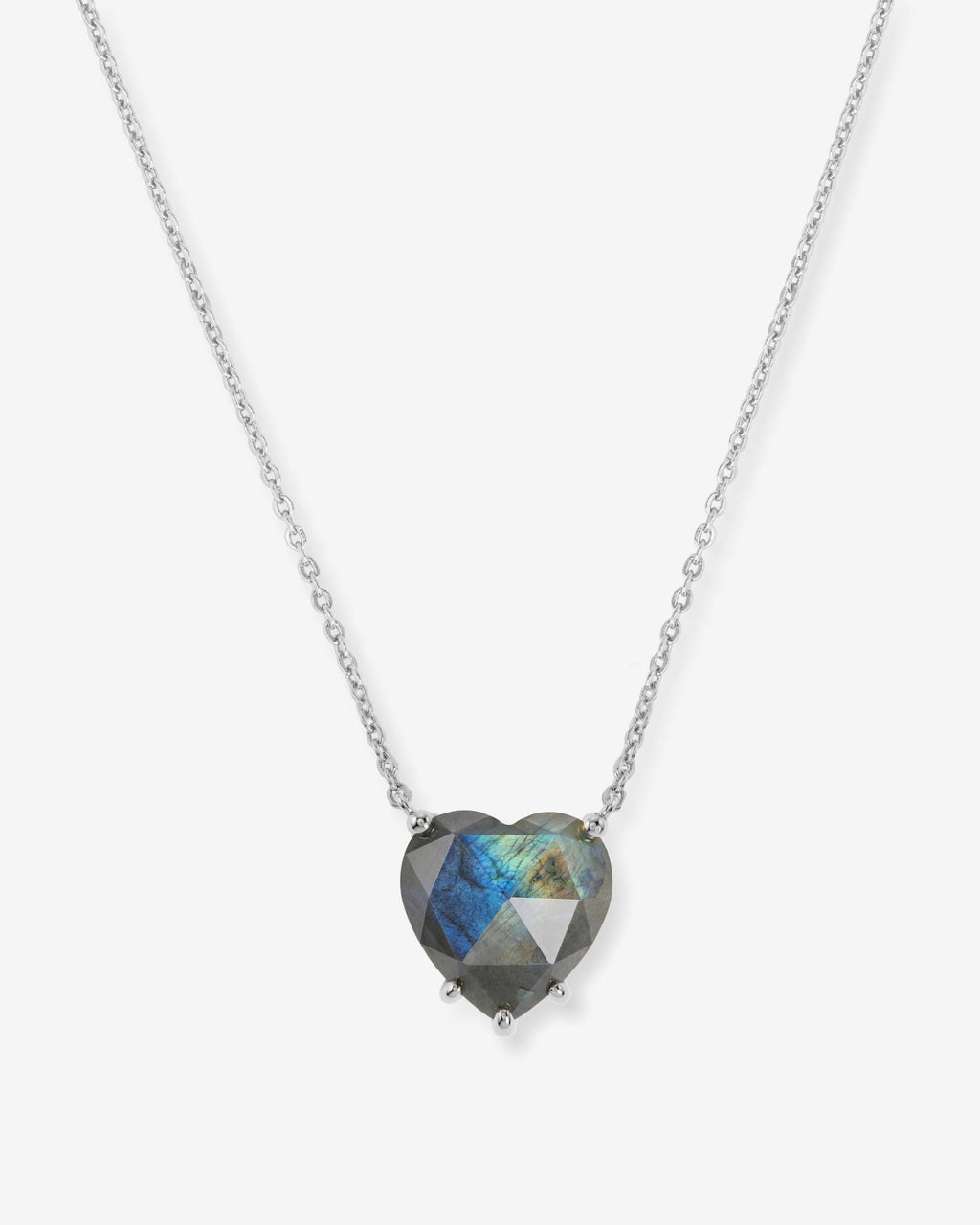 The Allison Heart Necklace - Silver|Labradorite
