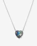 The Allison Heart Necklace - Silver|Labradorite