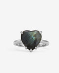 The Allison Heart Ring - Silver|Labradorite