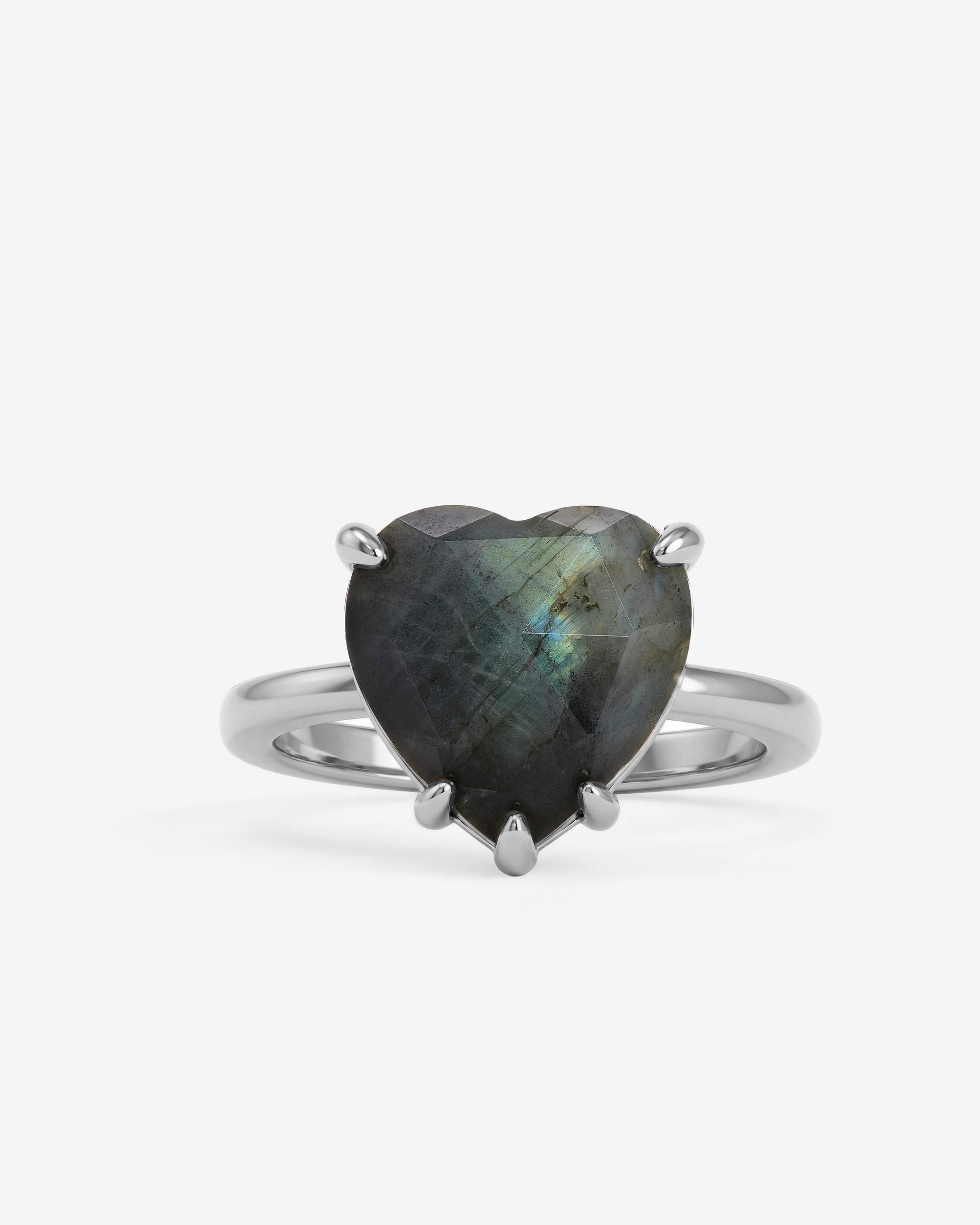 The Allison Heart Ring - Silver|Labradorite