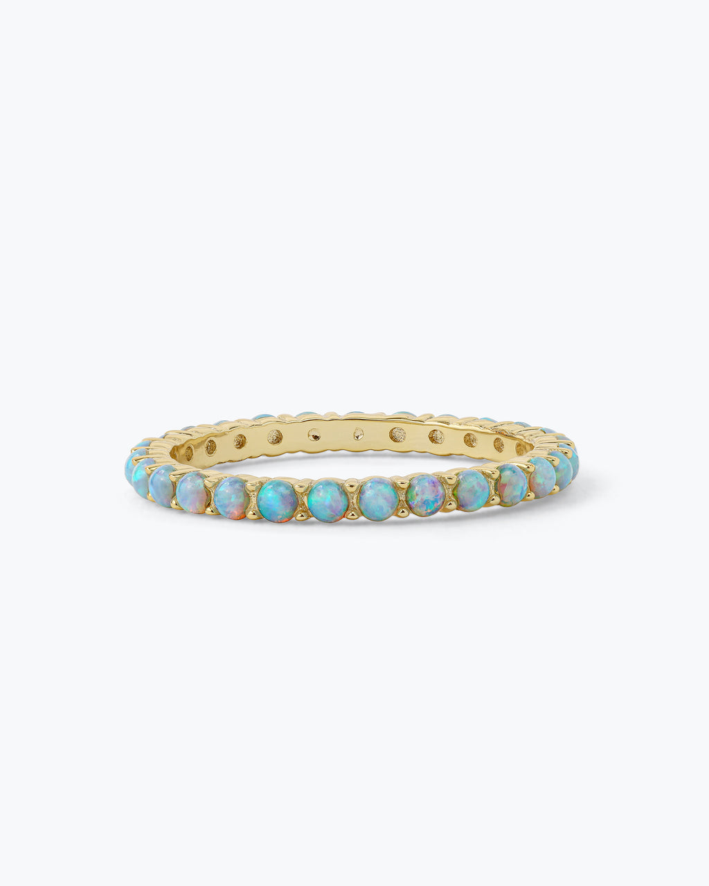 Heiress Ring 2mm Gold Blue Opal