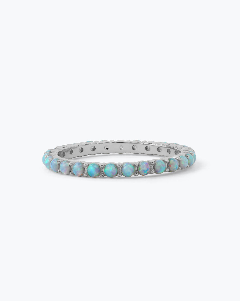 Heiress Ring 2mm Silver Blue Opal