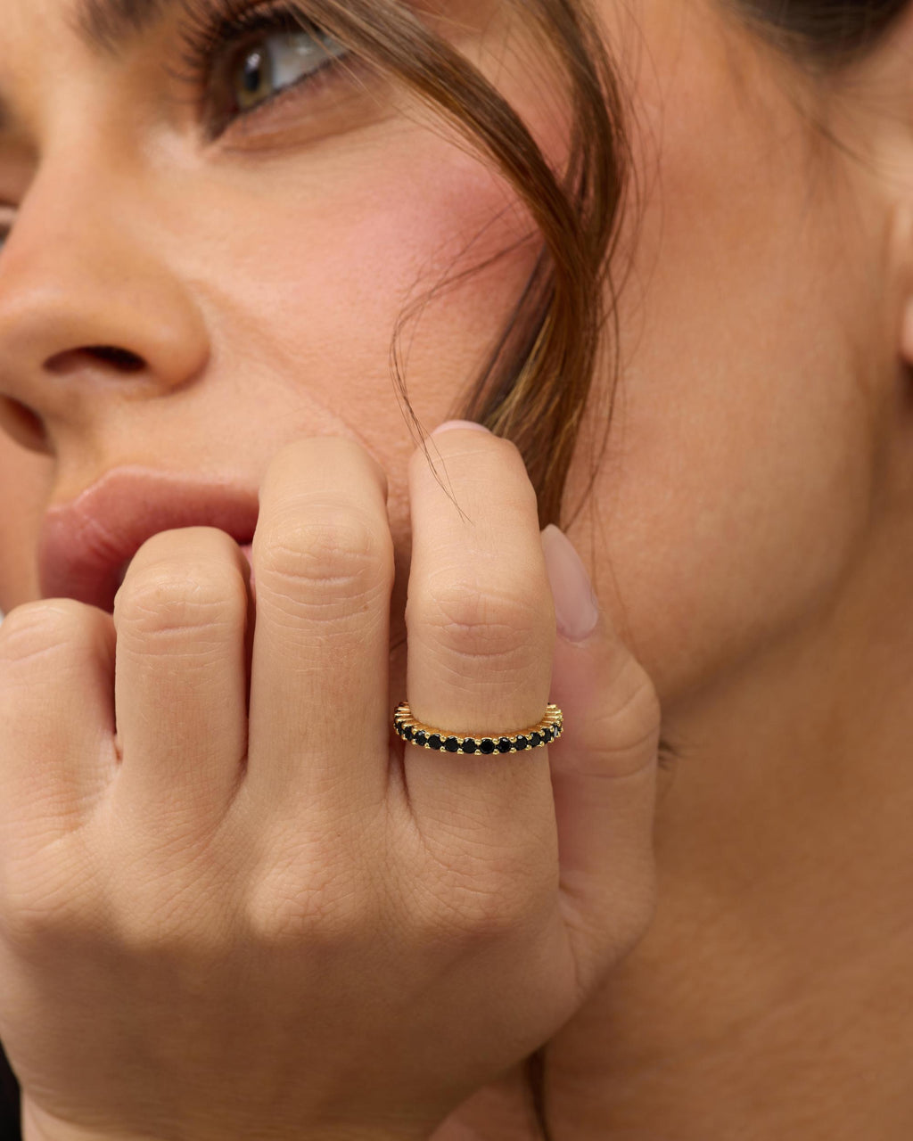 Heiress Ring 2mm - Gold|Black Diamondettes