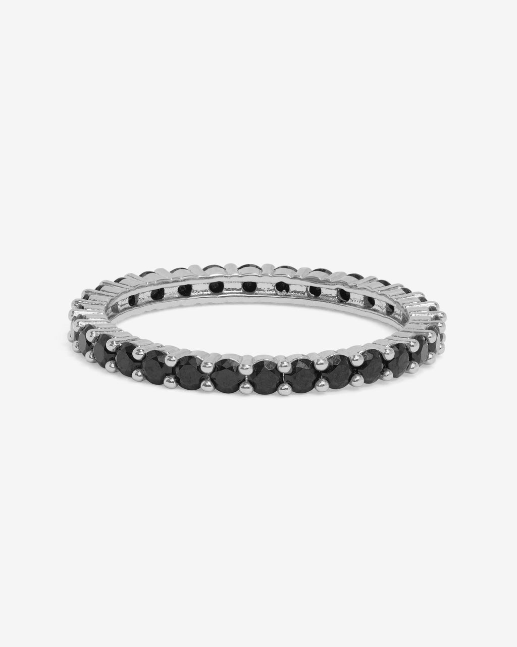Heiress Ring 2mm - Silver|Black Diamondettes