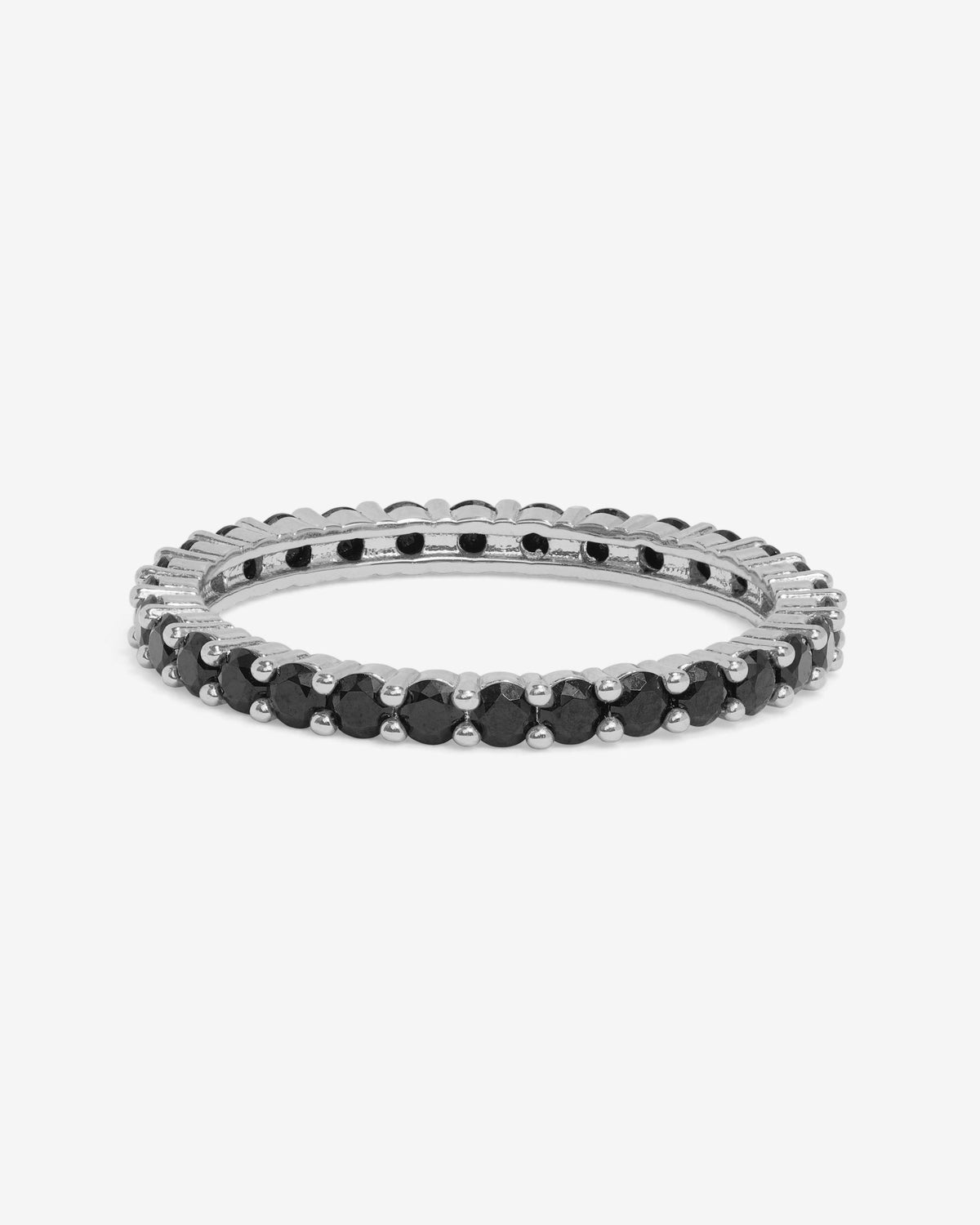 Heiress Ring 2mm - Silver|Black Diamondettes