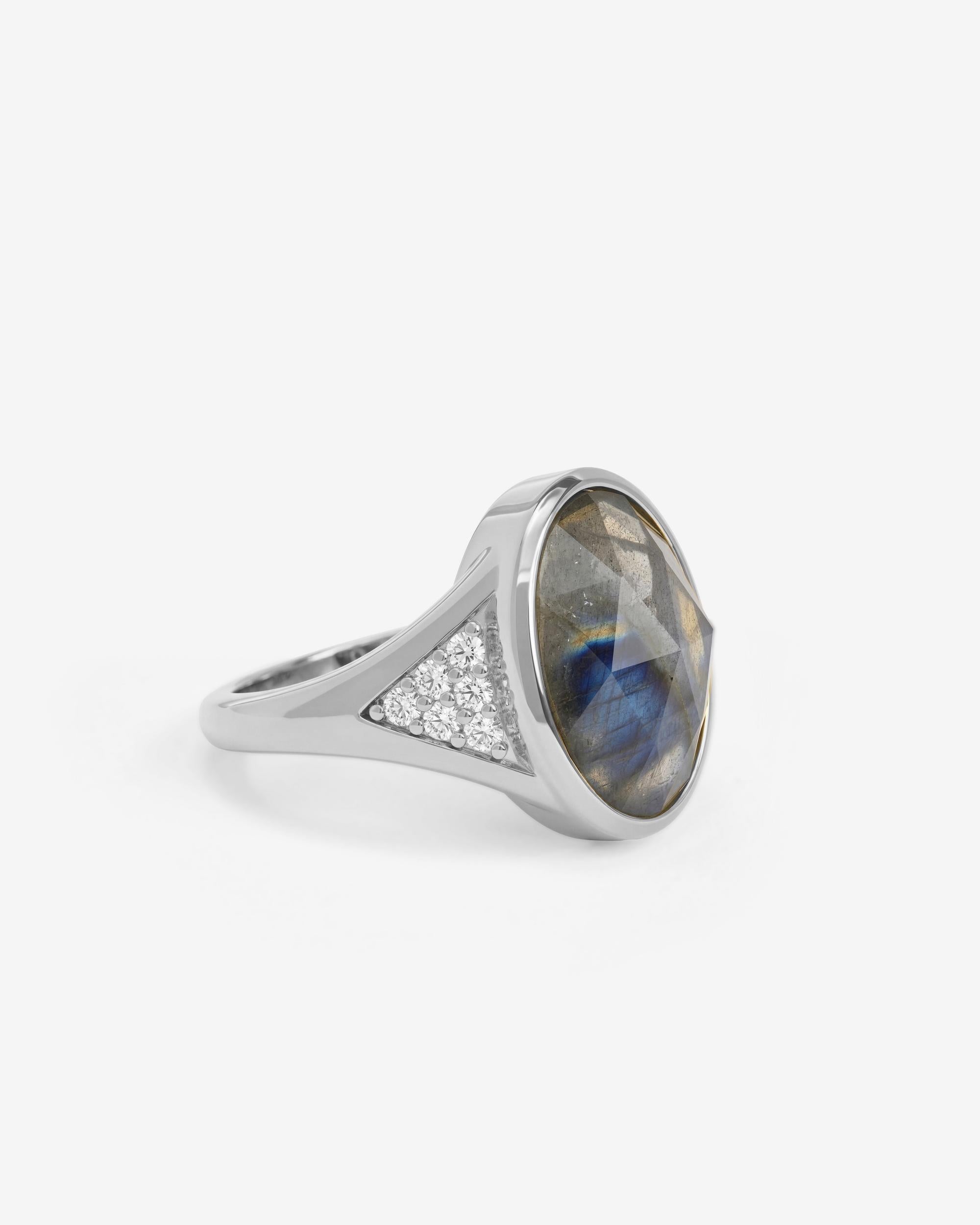 The David Ring - Silver|Labradorite