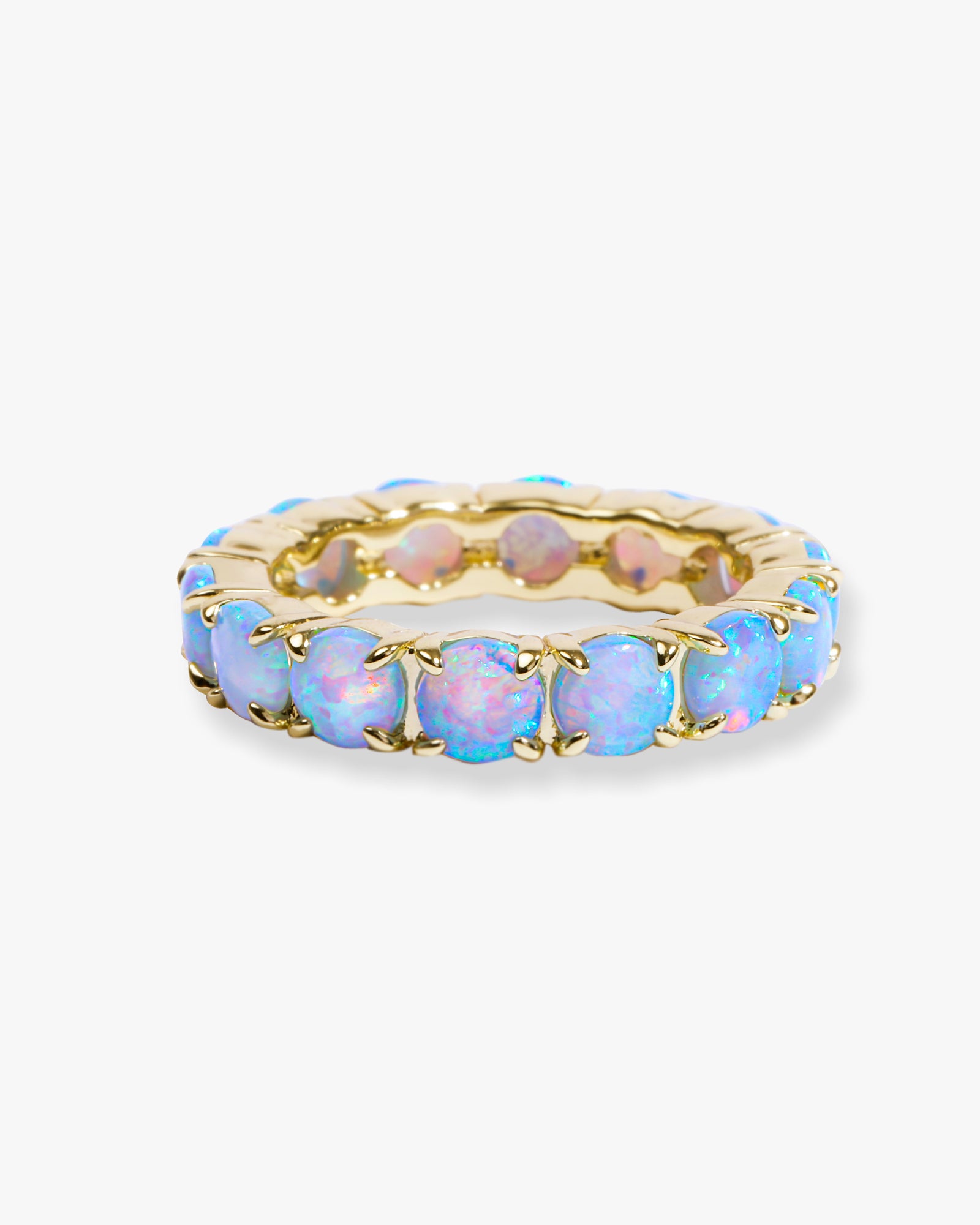 Grand Heiress Ring 4mm - Gold|Blue Opal