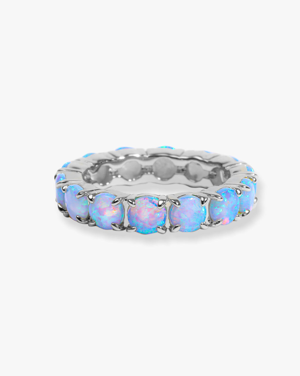 Grand Heiress Ring 4mm Silver Blue Opal