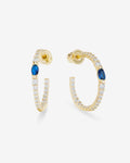 The Maven Hoops 1" - Gold|Blue Sapphire