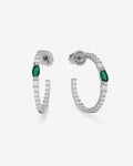 The Maven Hoops 1" - Silver|Emerald