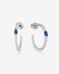 The Maven Hoops 1" - Silver|Blue Sapphire