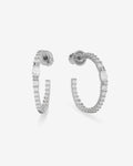 The Maven Hoops 1" - Silver|White Diamondettes
