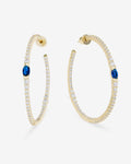 The Maven Hoops 2" - Gold|Blue Sapphire