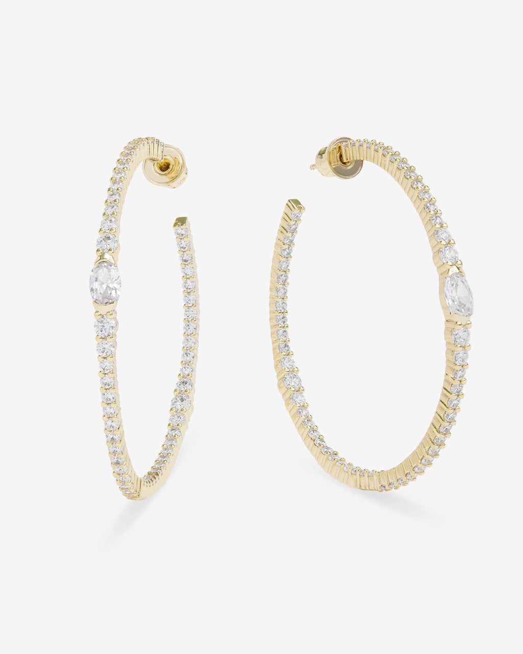 The Maven Hoops 2" - Gold|White Diamondettes