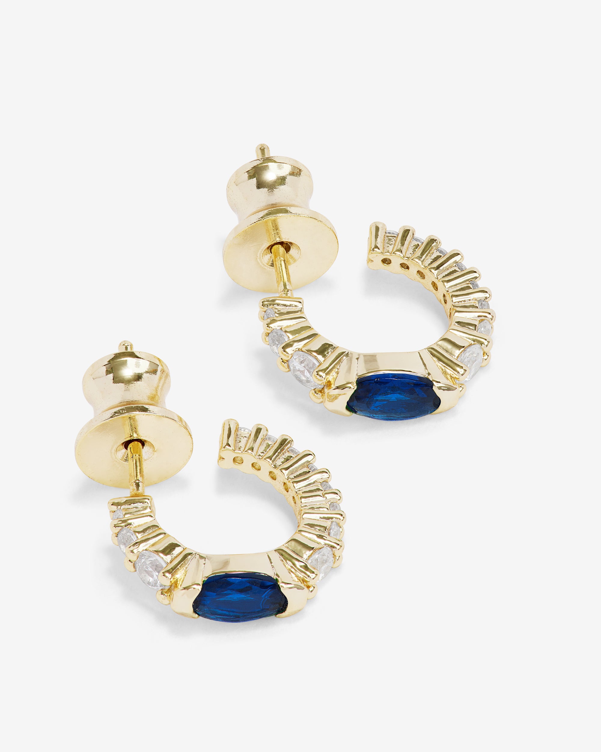 The Maven Huggies - Gold|Blue Sapphire