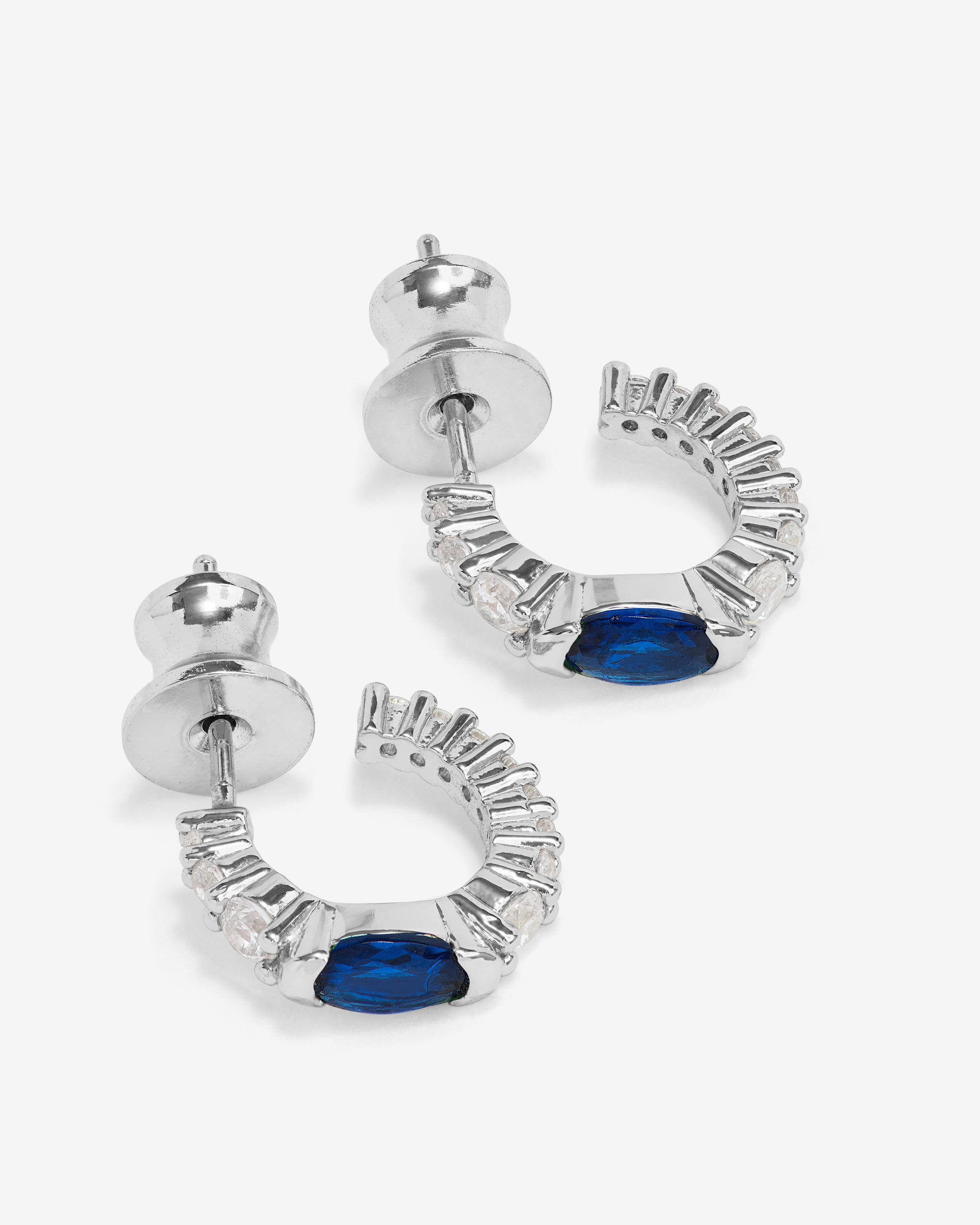 The Maven Huggies - Silver|Blue Sapphire