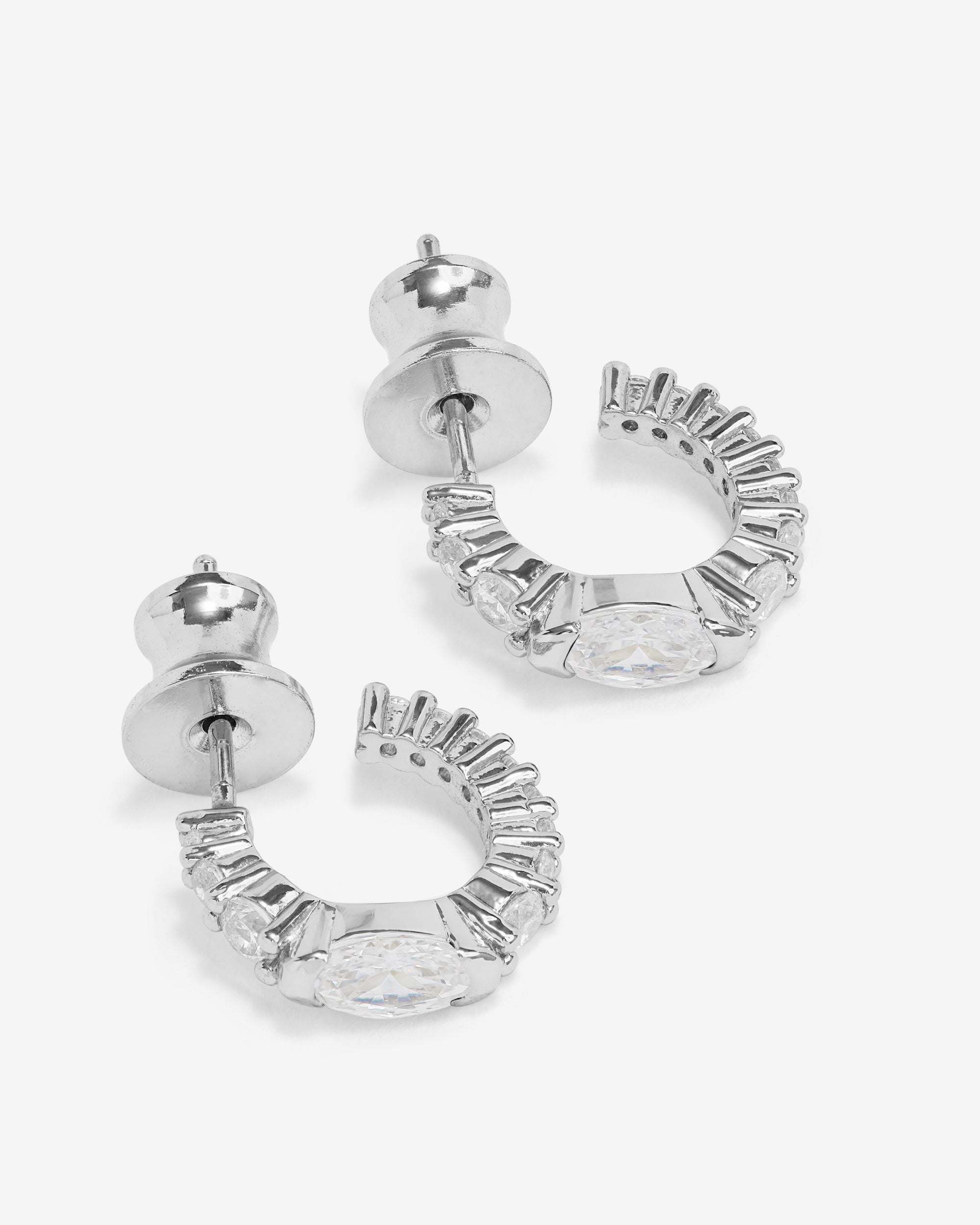 The Maven Huggies - Silver|White Diamondettes