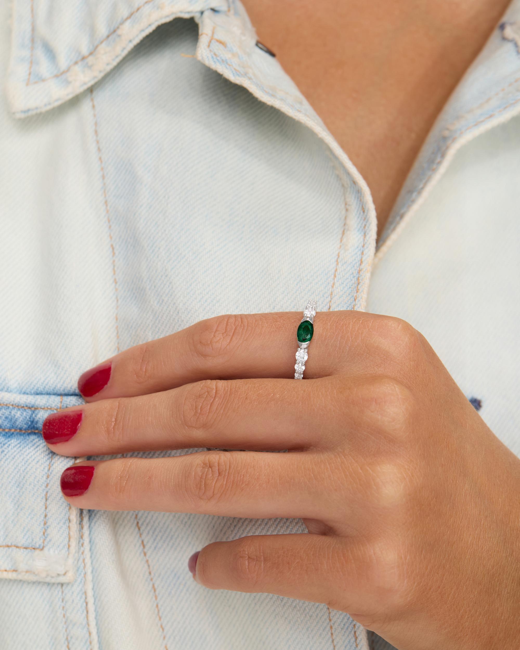 The Maven Ring - Silver|Emerald