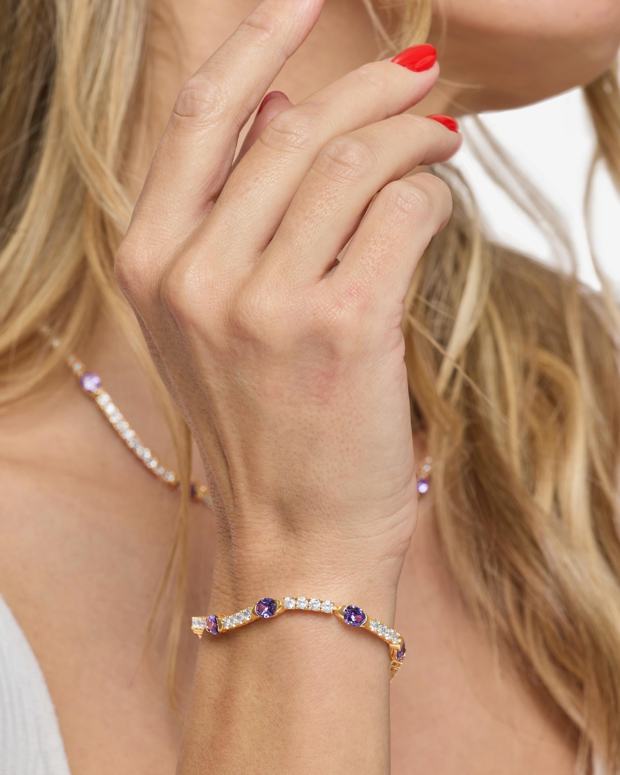 The Maven Tennis Bracelet 3mm - Gold|Lavender Amethyst – Melinda