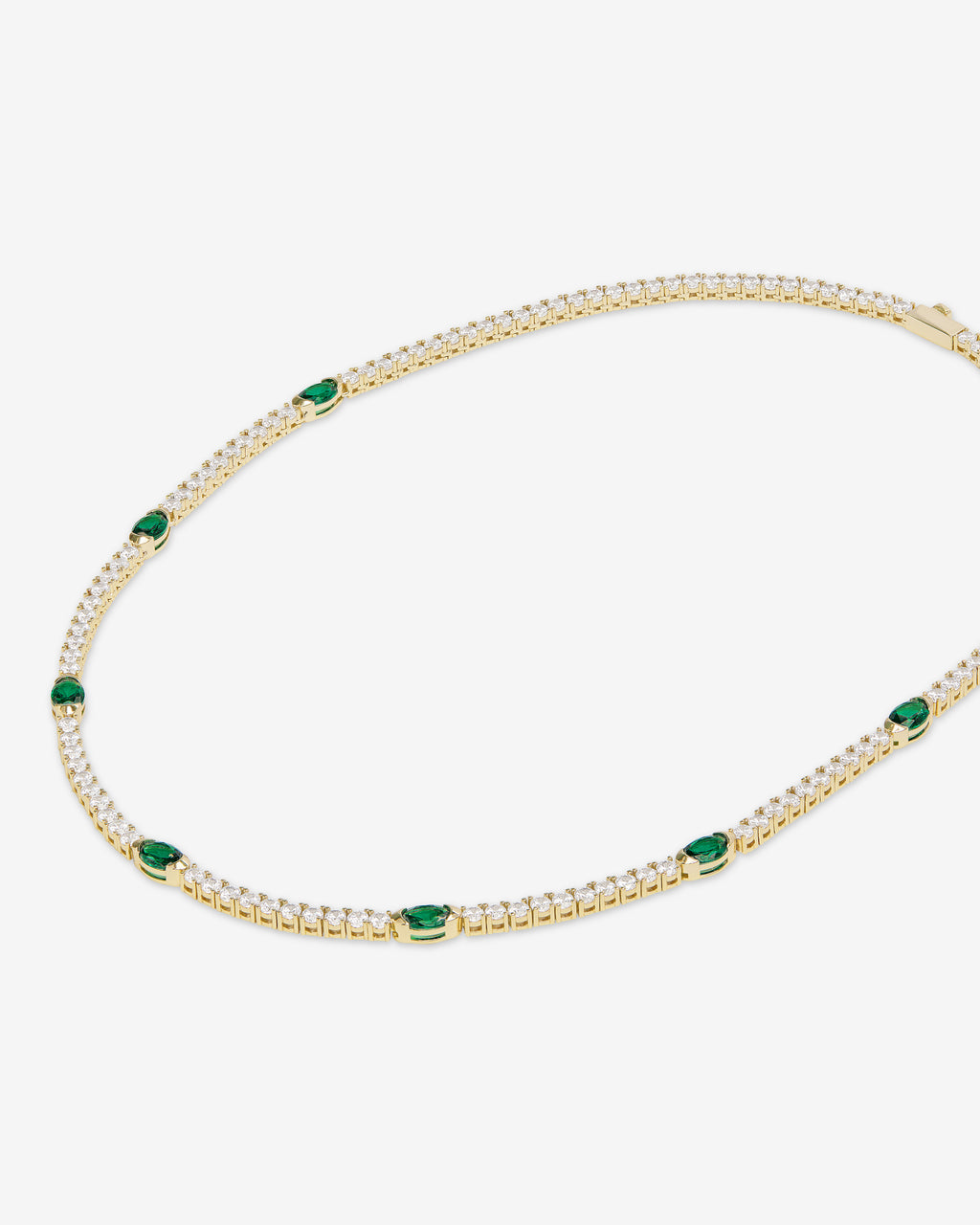 The Maven Tennis Necklace 3mm - Gold|Emerald