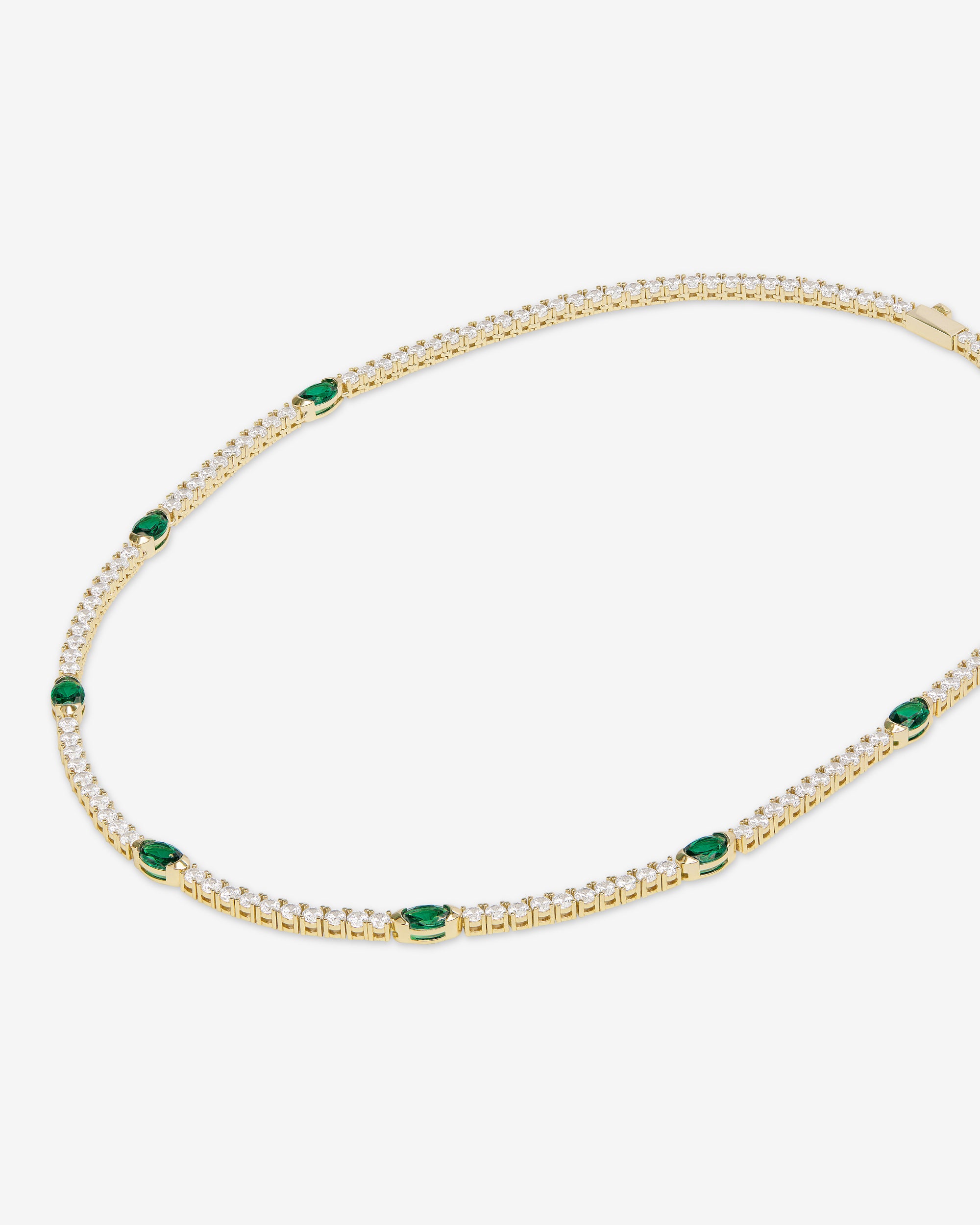 The Maven Tennis Necklace 3mm - Gold|Emerald