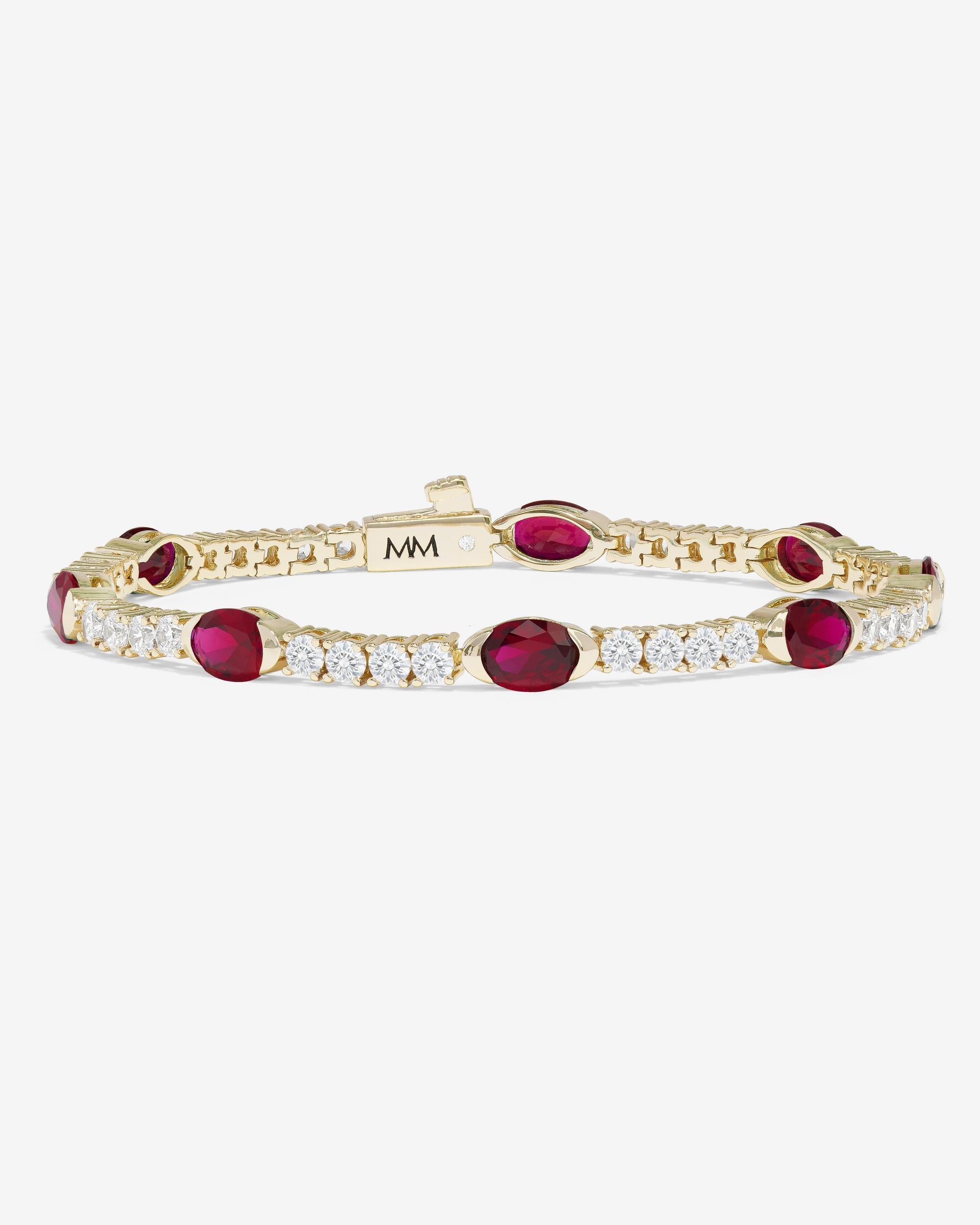 The Maven Tennis Bracelet - Gold|Ruby