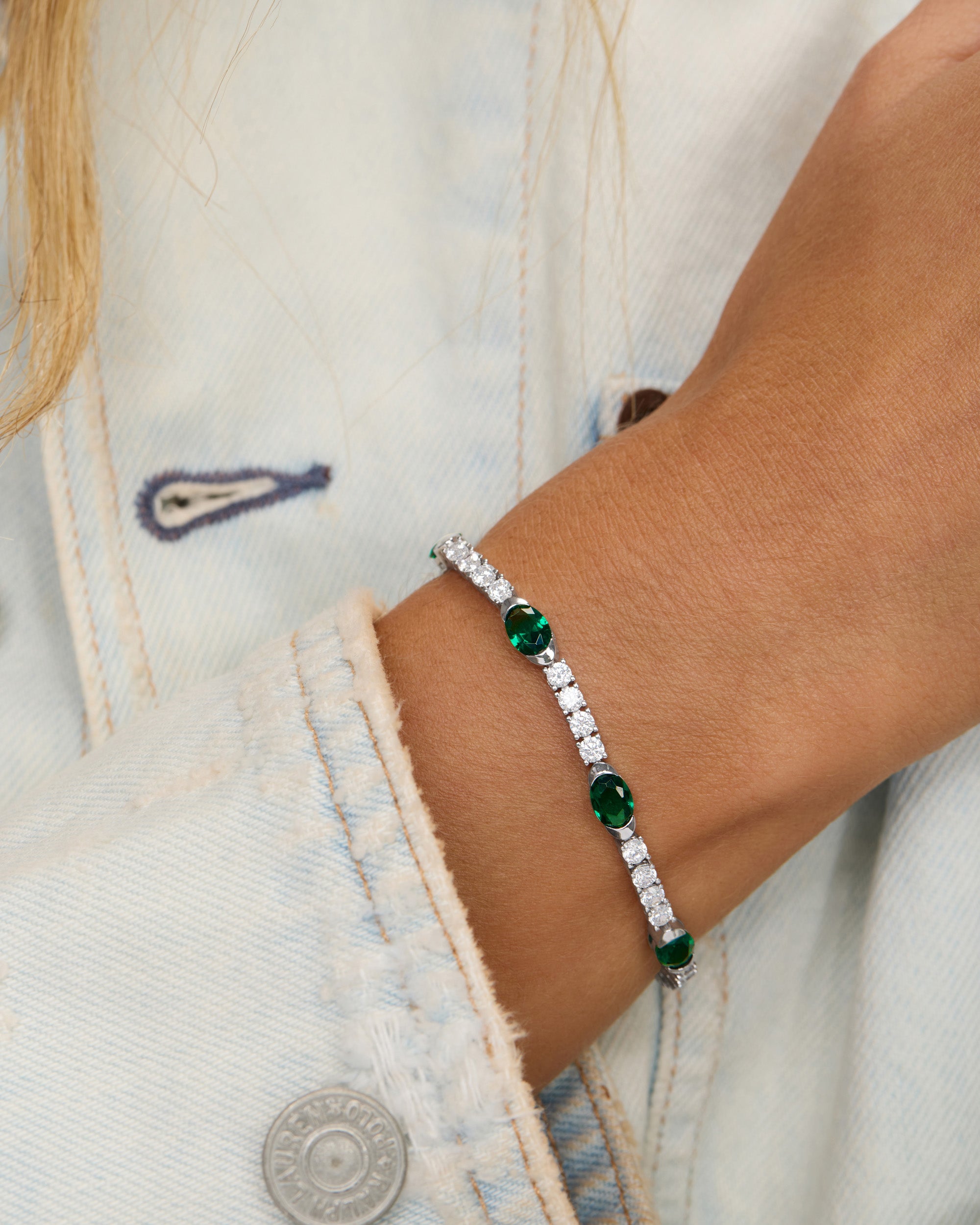 The Maven Tennis Bracelet - Silver|Emerald