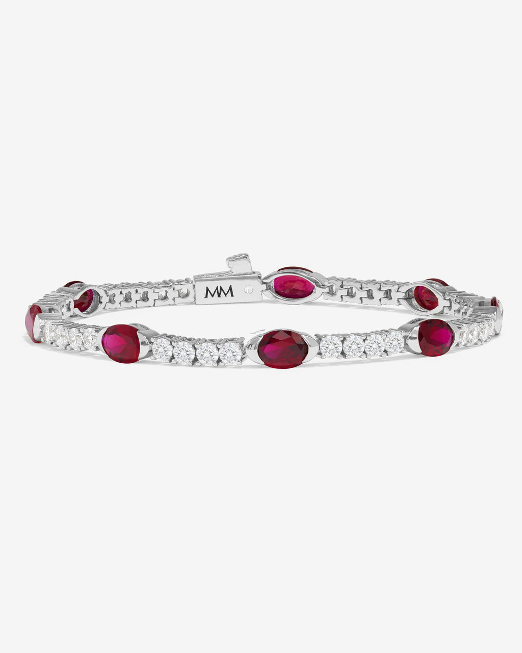 The Maven Tennis Bracelet 3mm - Silver|Ruby