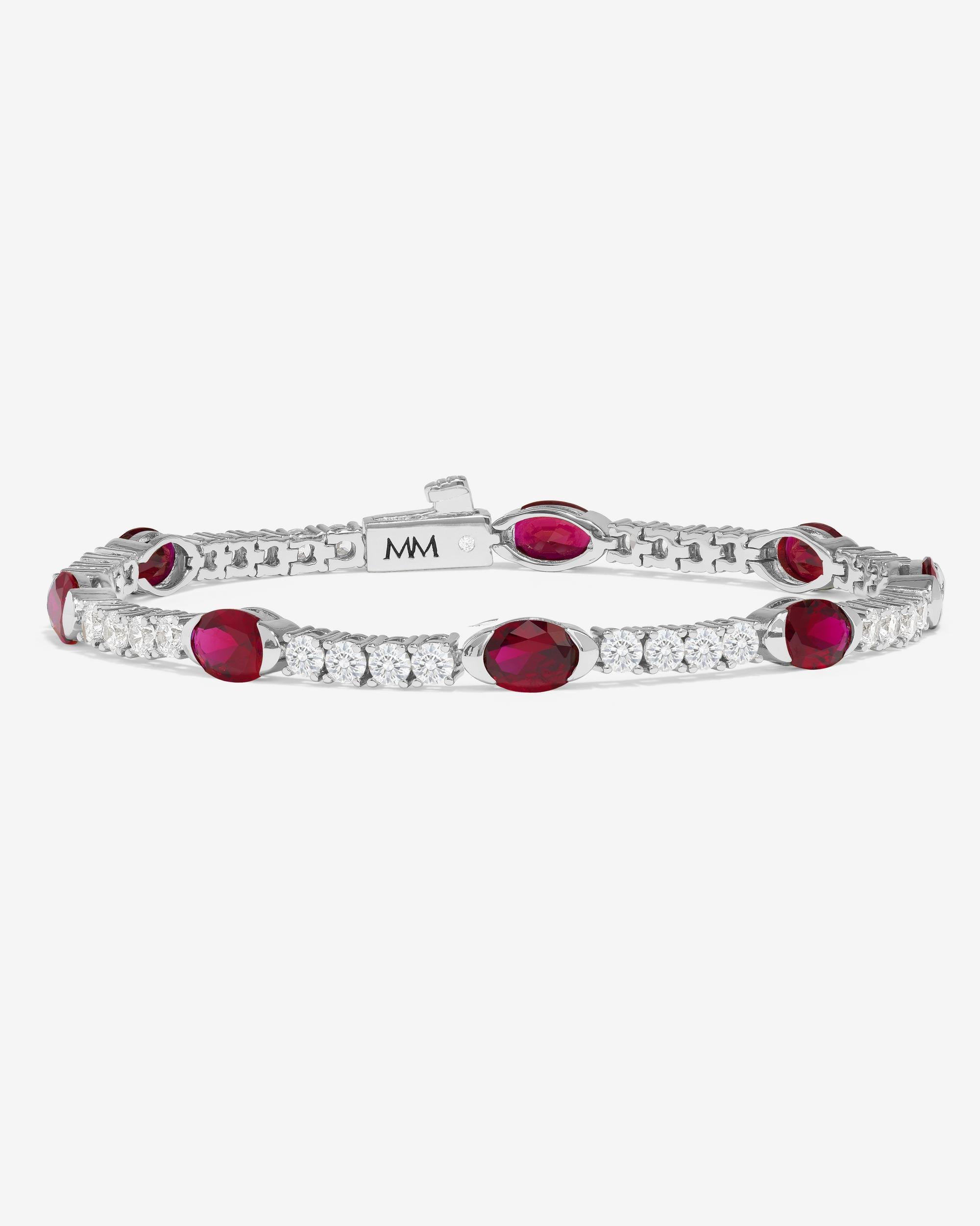 The Maven Tennis Bracelet - Silver|Ruby