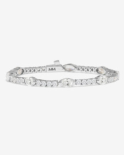 The Maven Tennis Bracelet 3mm - Silver|White Diamondettes