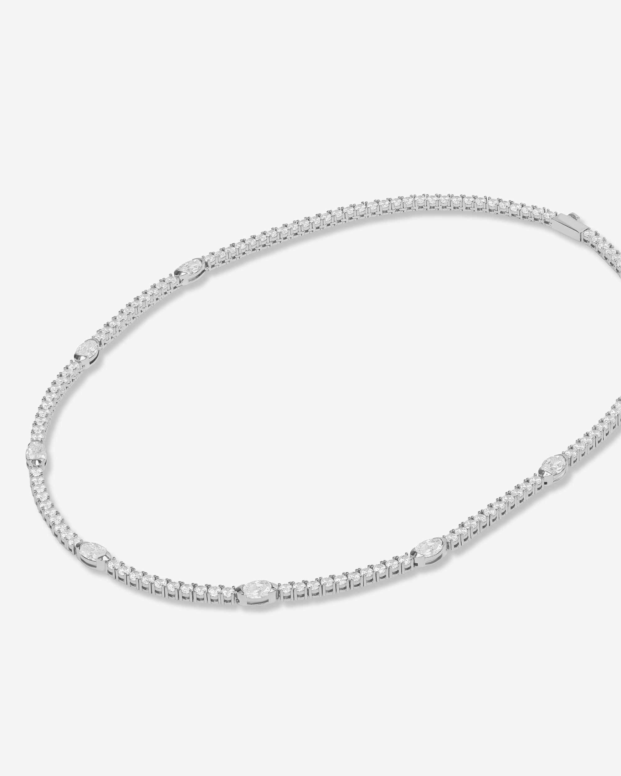 The Maven Tennis Necklace - Silver|White Diamondettes