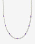 The Maven Tennis Necklace 3mm - Gold|Lavender Amethyst