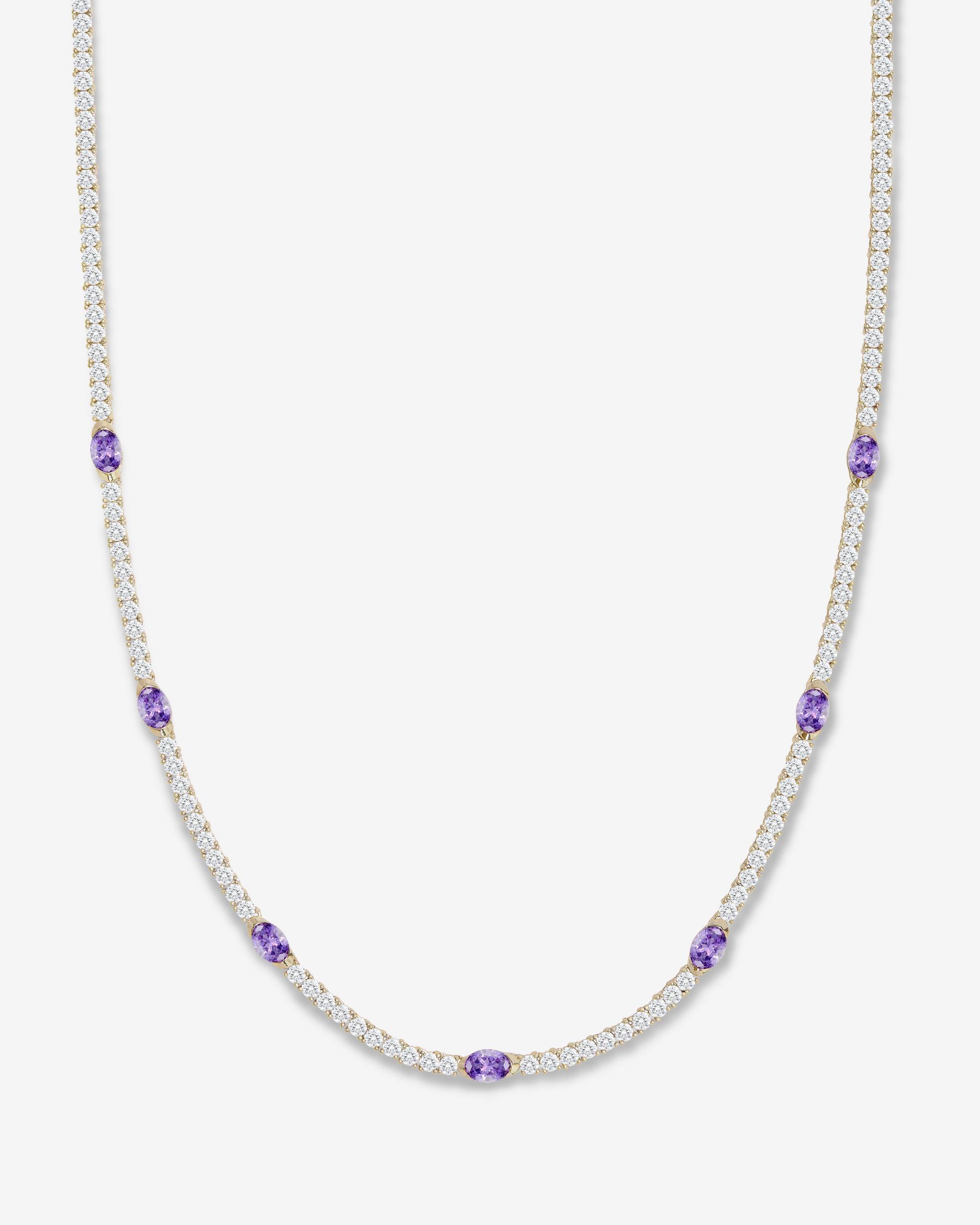 The Maven Tennis Necklace 3mm - Gold|Lavender Amethyst