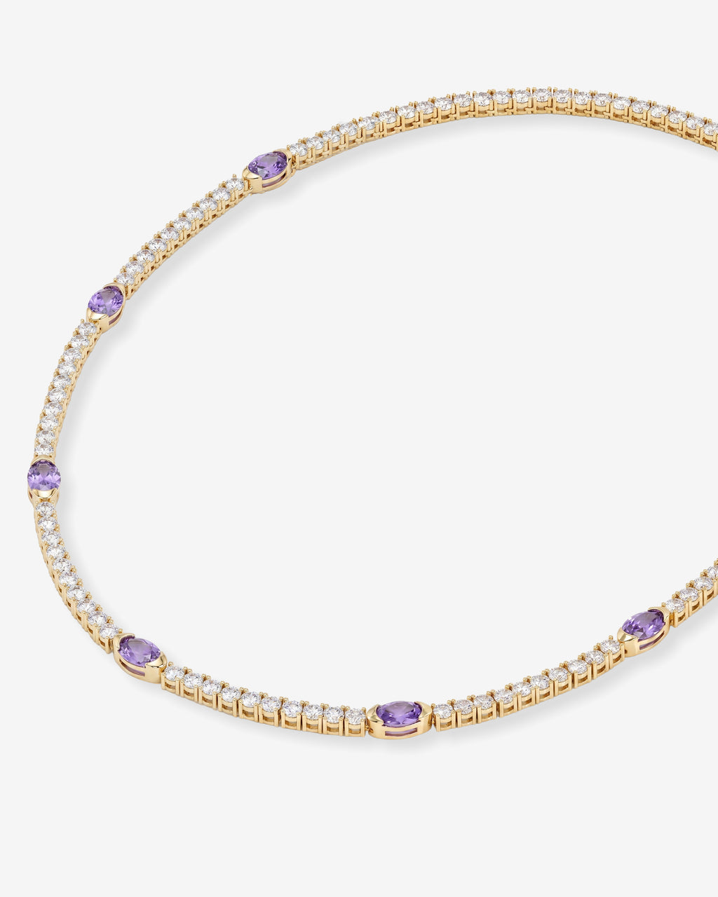 The Maven Tennis Necklace 3mm - Gold|Lavender Amethyst