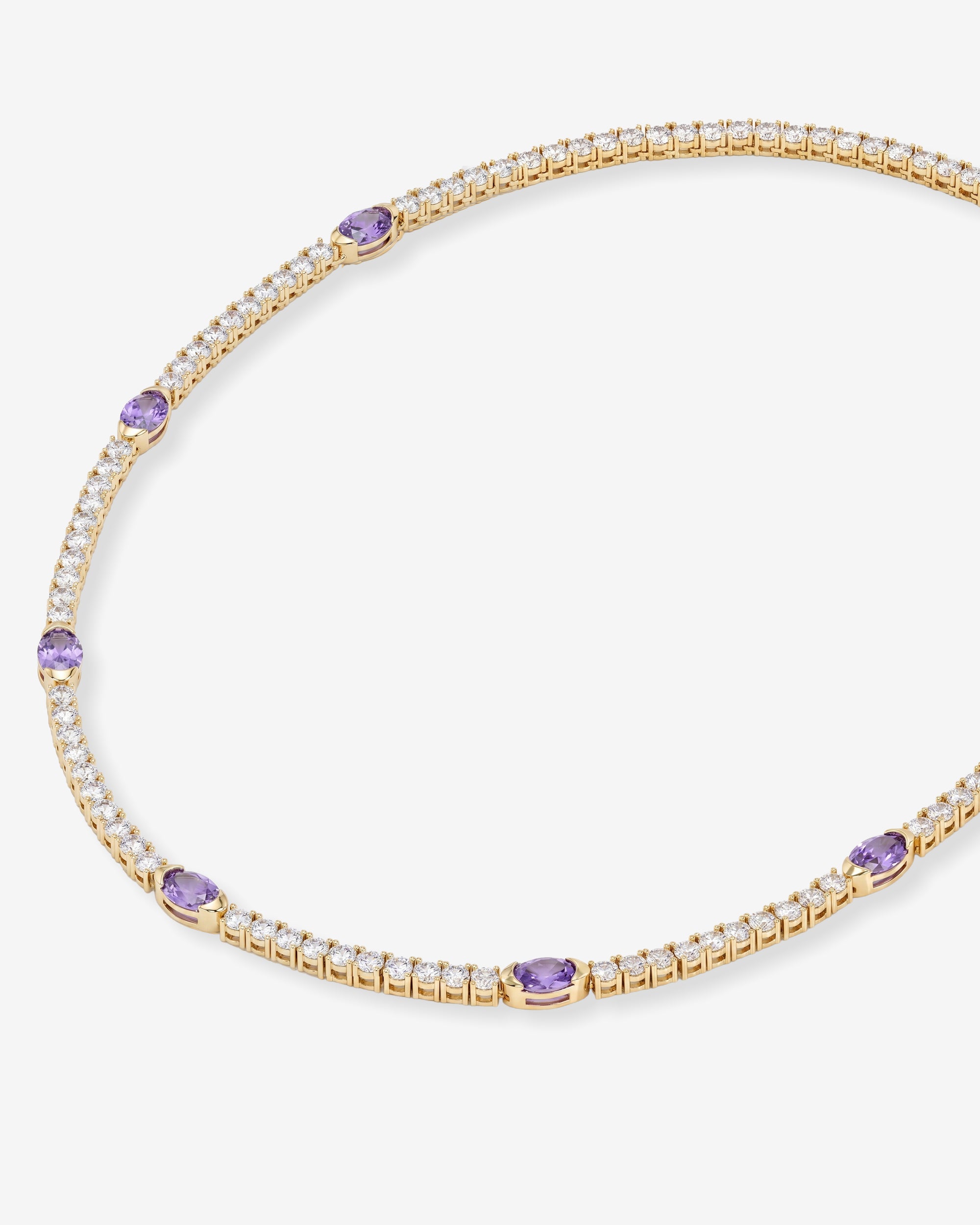 The Maven Tennis Necklace 3mm - Gold|Lavender Amethyst