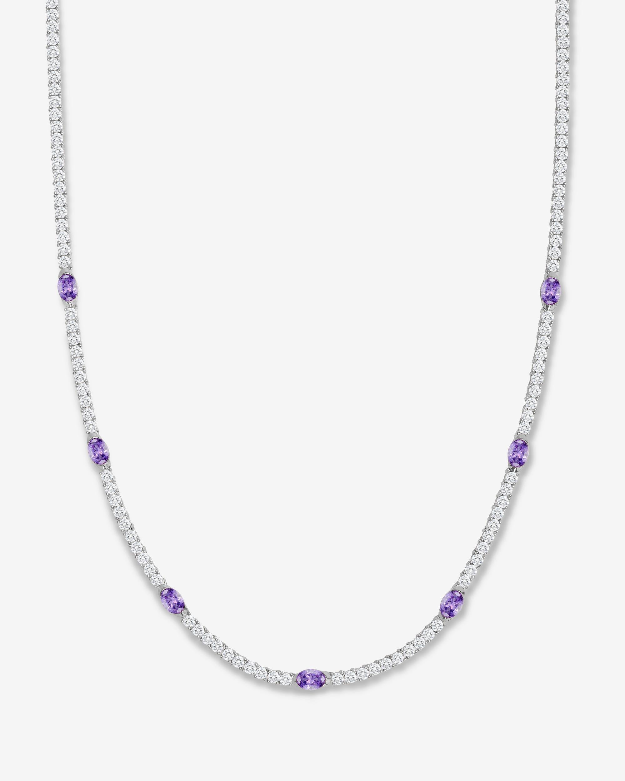 The Maven Tennis Necklace 3mm - Silver|Lavender Amethyst