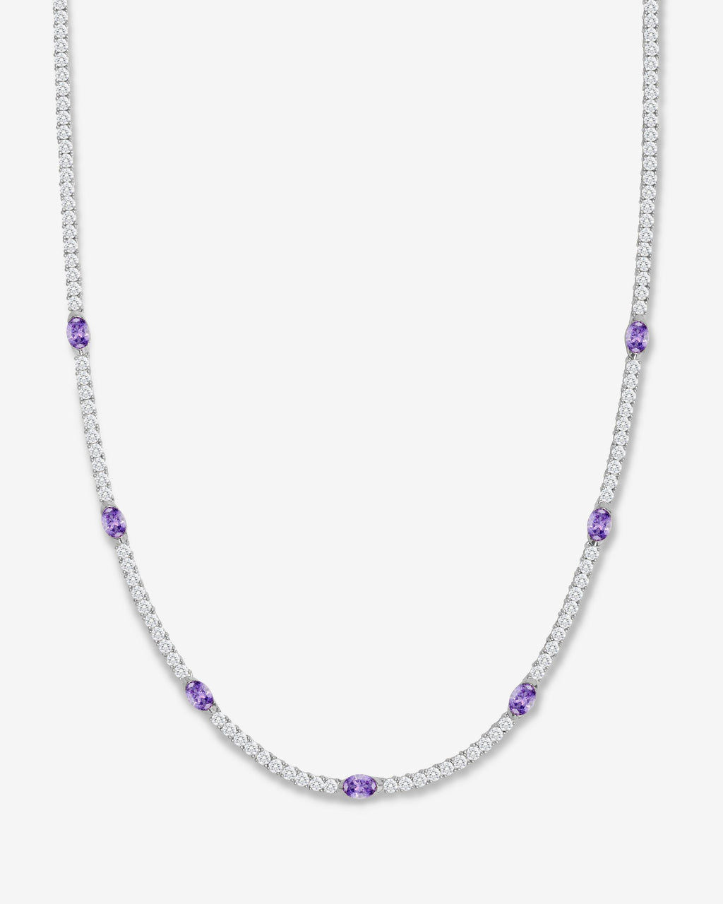 The Maven Tennis Necklace 3mm - Silver|Lavender Amethyst – Melinda