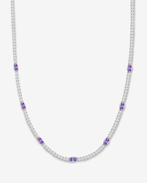 The Maven Tennis Necklace 3mm - Silver|Lavender Amethyst – Melinda