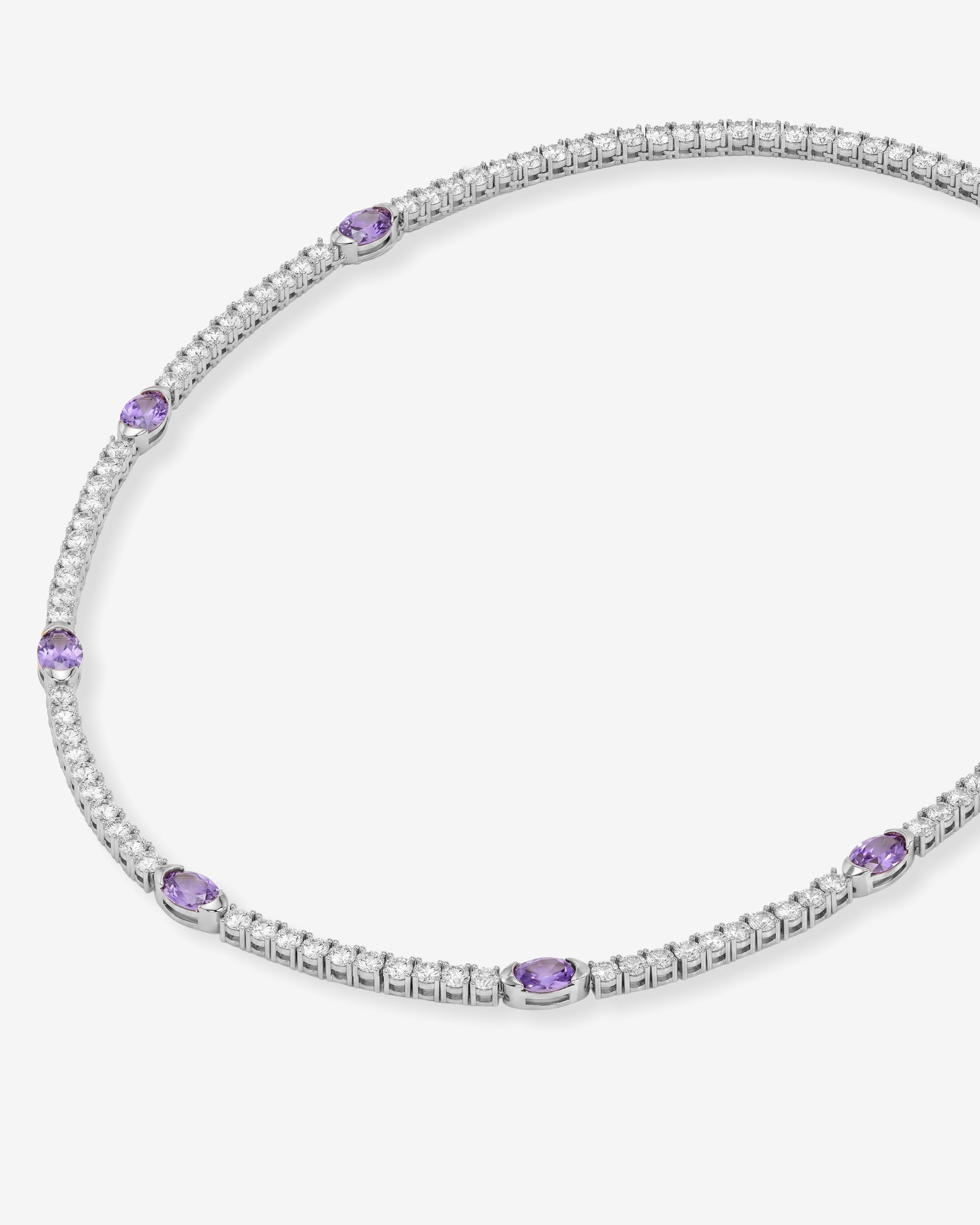 The Maven Tennis Necklace 3mm - Silver|Lavender Amethyst