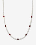 The Maven Tennis Necklace 3mm - Gold|Ruby