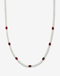 The Maven Tennis Necklace - Gold|Ruby