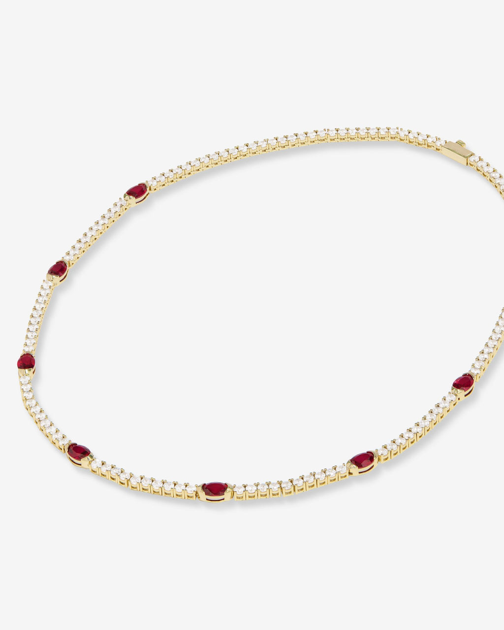 The Maven Tennis Necklace 3mm - Gold|Ruby