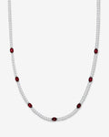 The Maven Tennis Necklace 3mm - Silver|Ruby