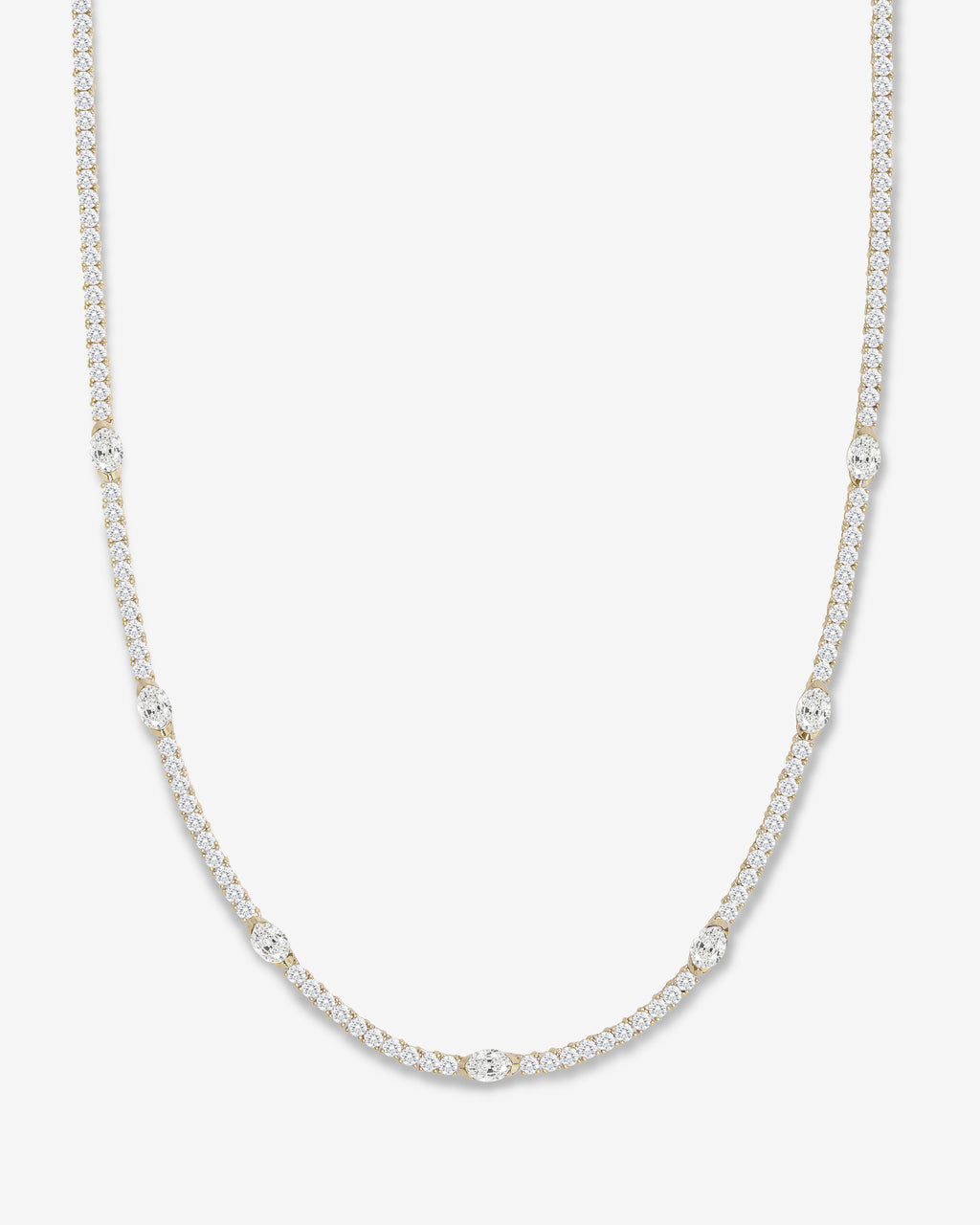 The Maven Tennis Necklace 3mm - Gold|White Diamondettes