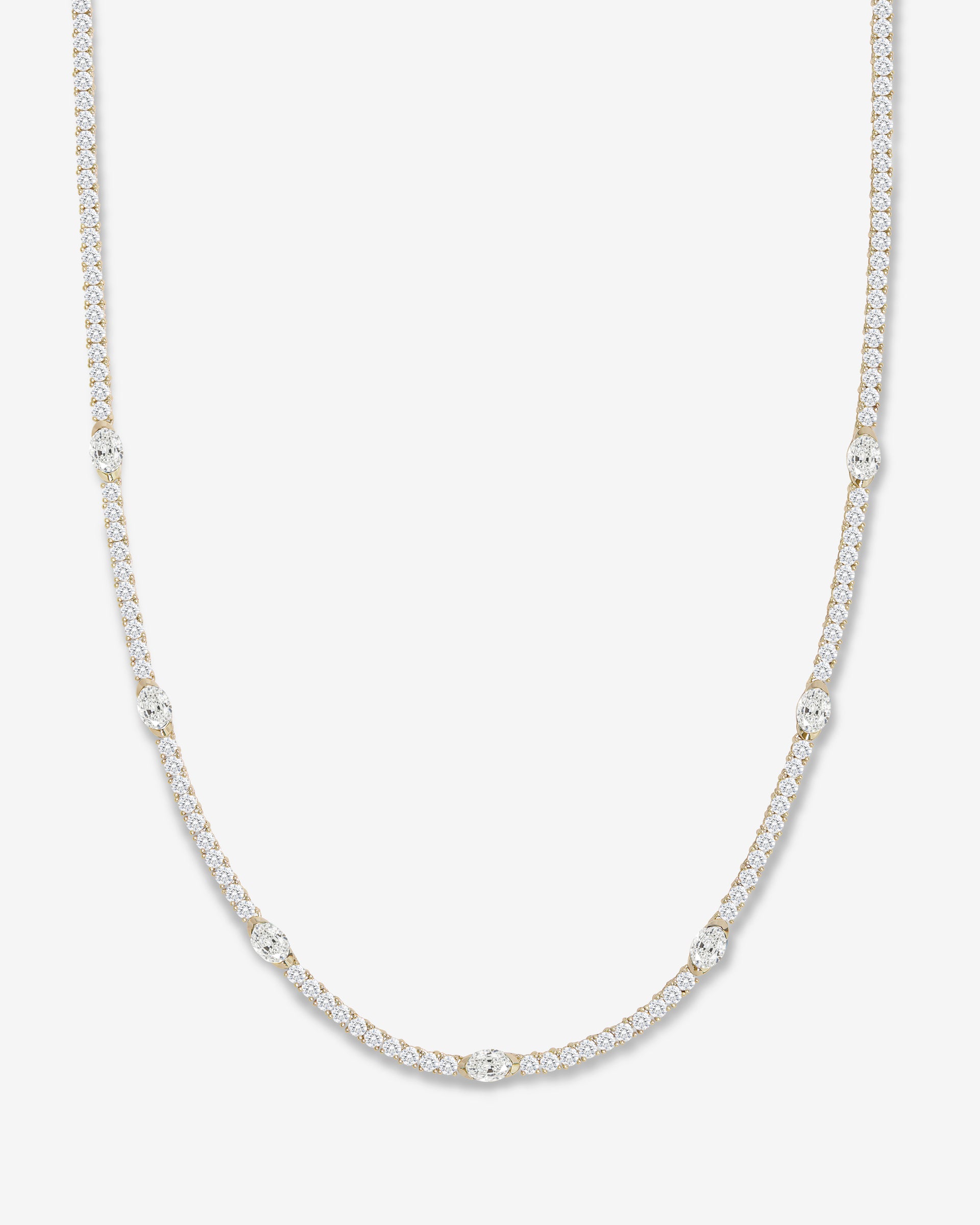 The Maven Tennis Necklace 3mm - Gold|White Diamondettes